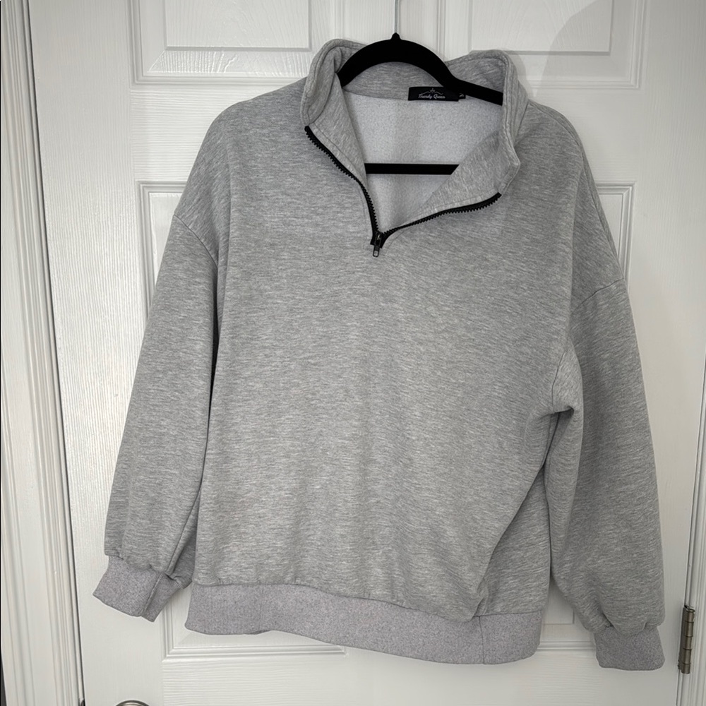 Women’s Gray Quarter-Zip Sweater
